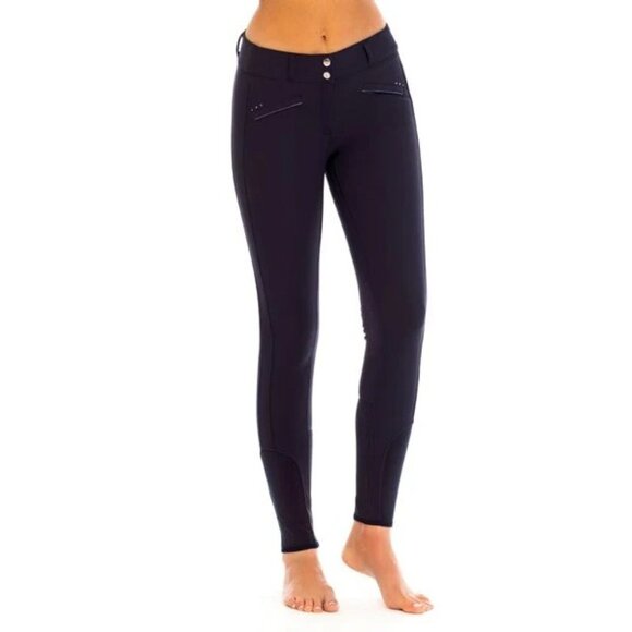 Goode Rider Size 30R Miracle Breech Knee Patch Mid Rise Fit Navy - Picture 1 of 10